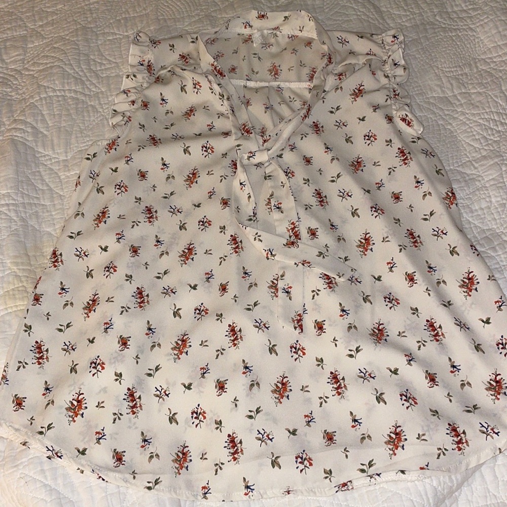 Tie neck blouse